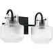 Nyla 2 Light 15 inch Matte Black Vanity Light Wall Light