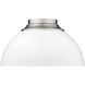 Zoey 3 Light 14 inch Pewter Flush Mount Ceiling Light in Matte White