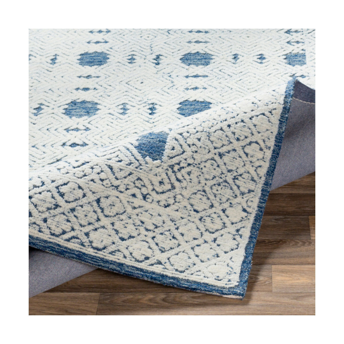 Louvre 36 X 24 inch Dark Blue Rug in 2 x 3, Rectangle