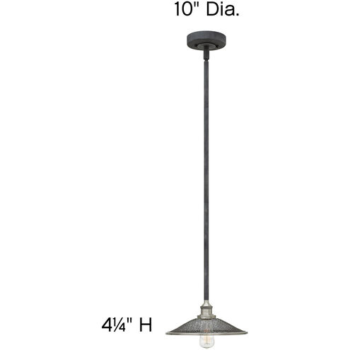 Rigby 1 Light 10 inch Aged Zinc Pendant Ceiling Light