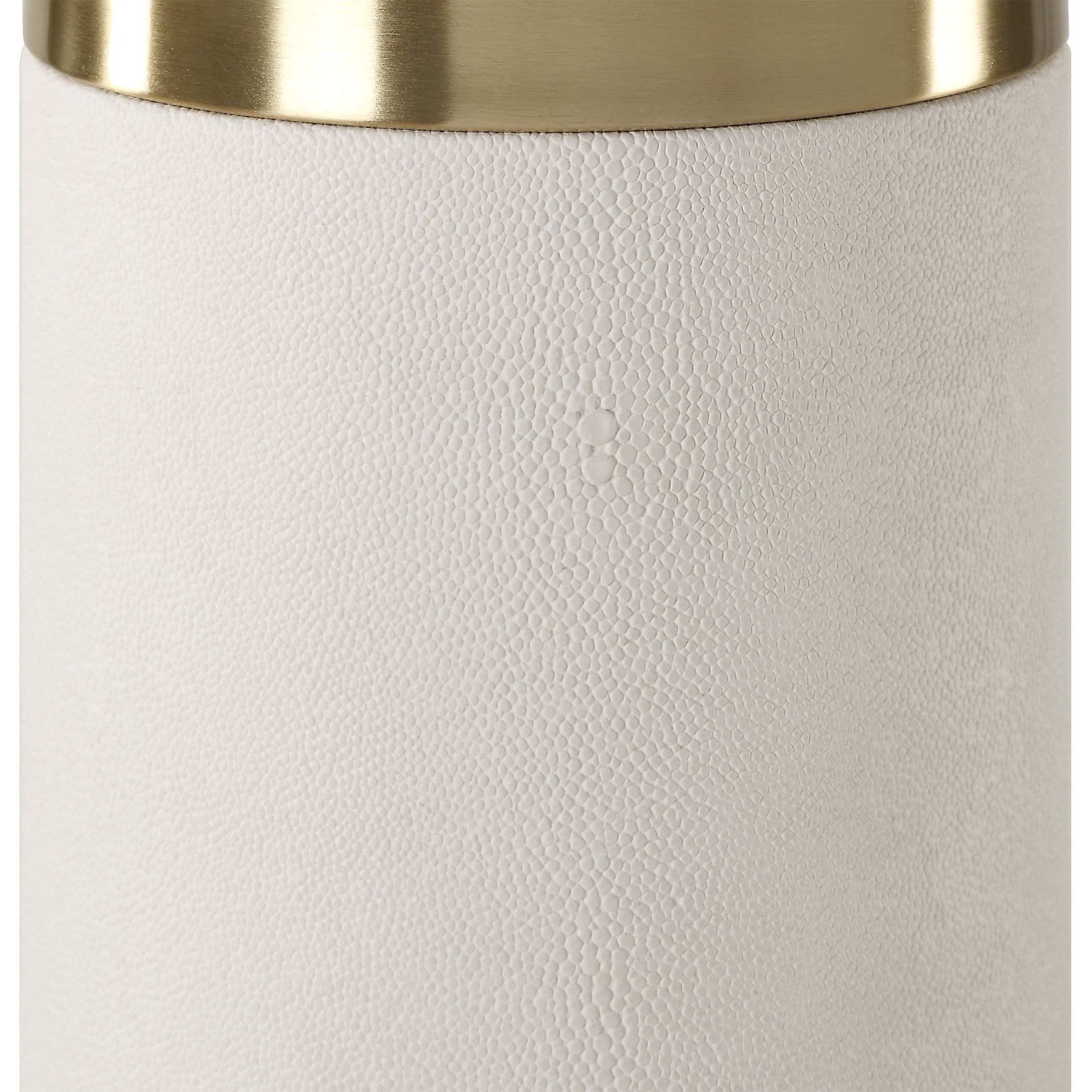 Wessex 27.75 inch 150.00 watt White Faux Shagreen and Antique Brushed Brass Table Lamp Portable Light