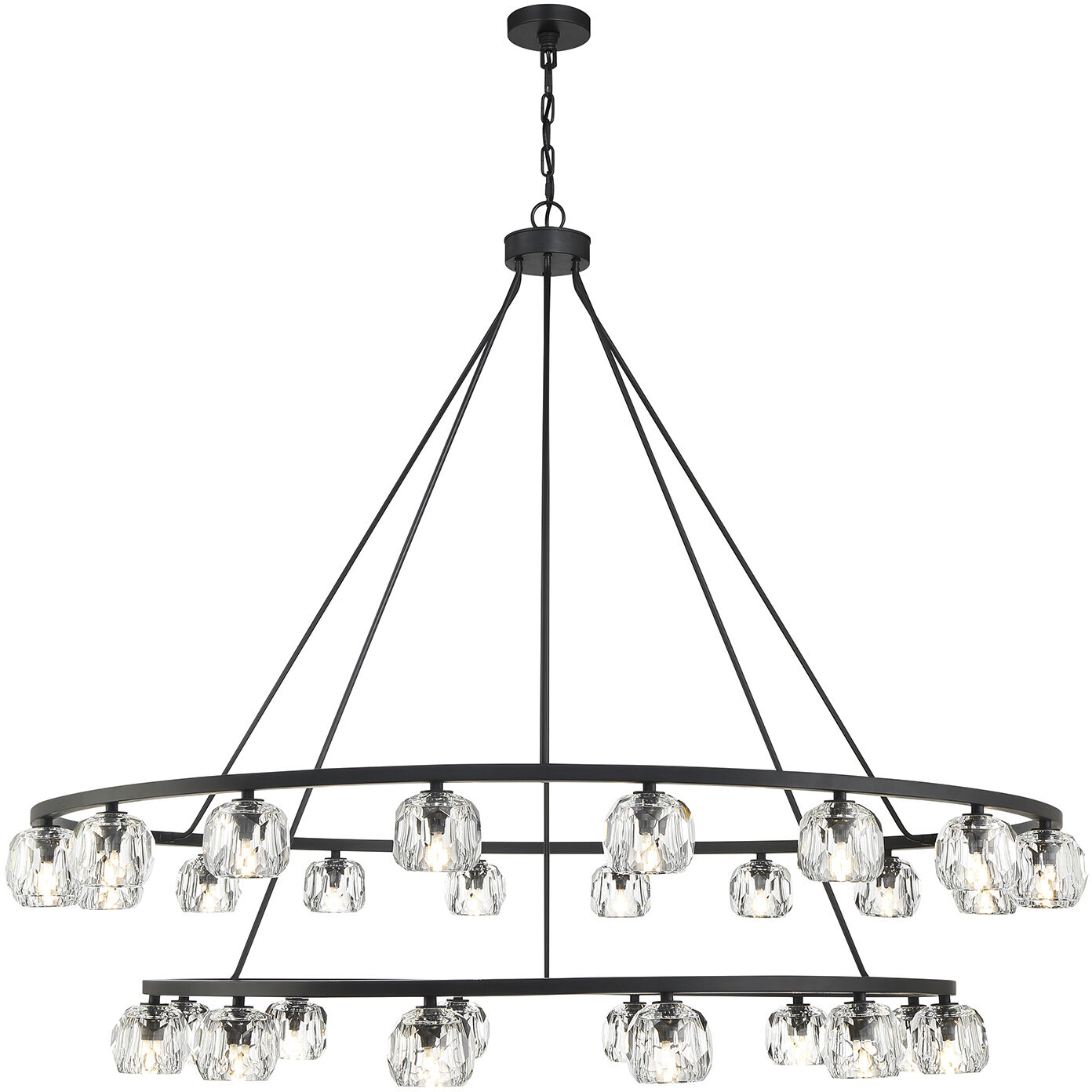 Aragon 30 Light 60 inch Matte Black Chandelier Ceiling Light