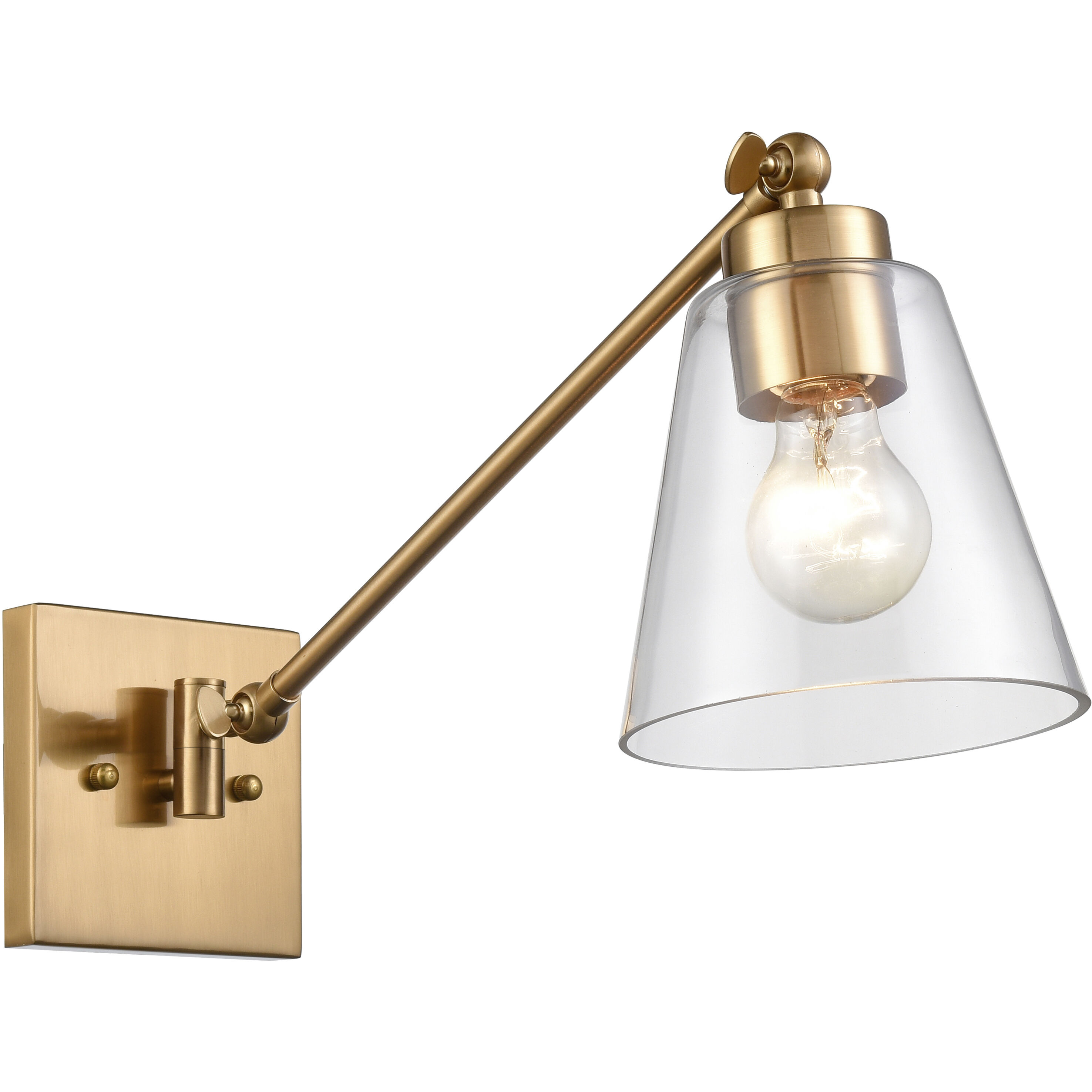East Point 17 inch 60 watt Satin Brass Swingarm Sconce Wall Light