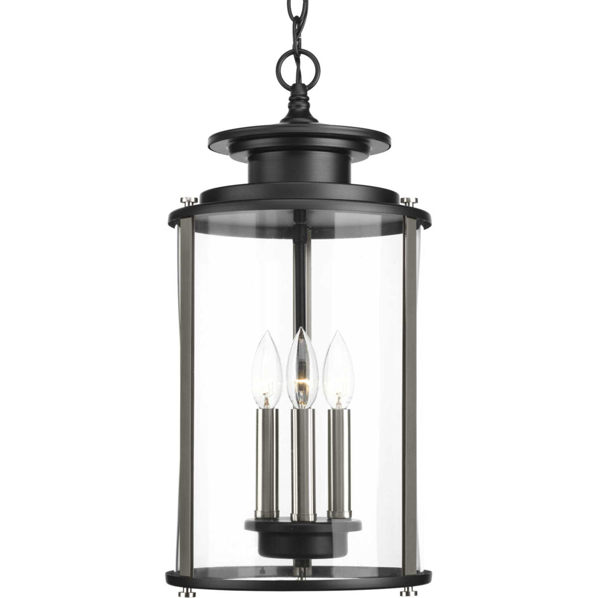 Squire 3 Light 9.88 inch Matte Black Outdoor Hanging Lantern