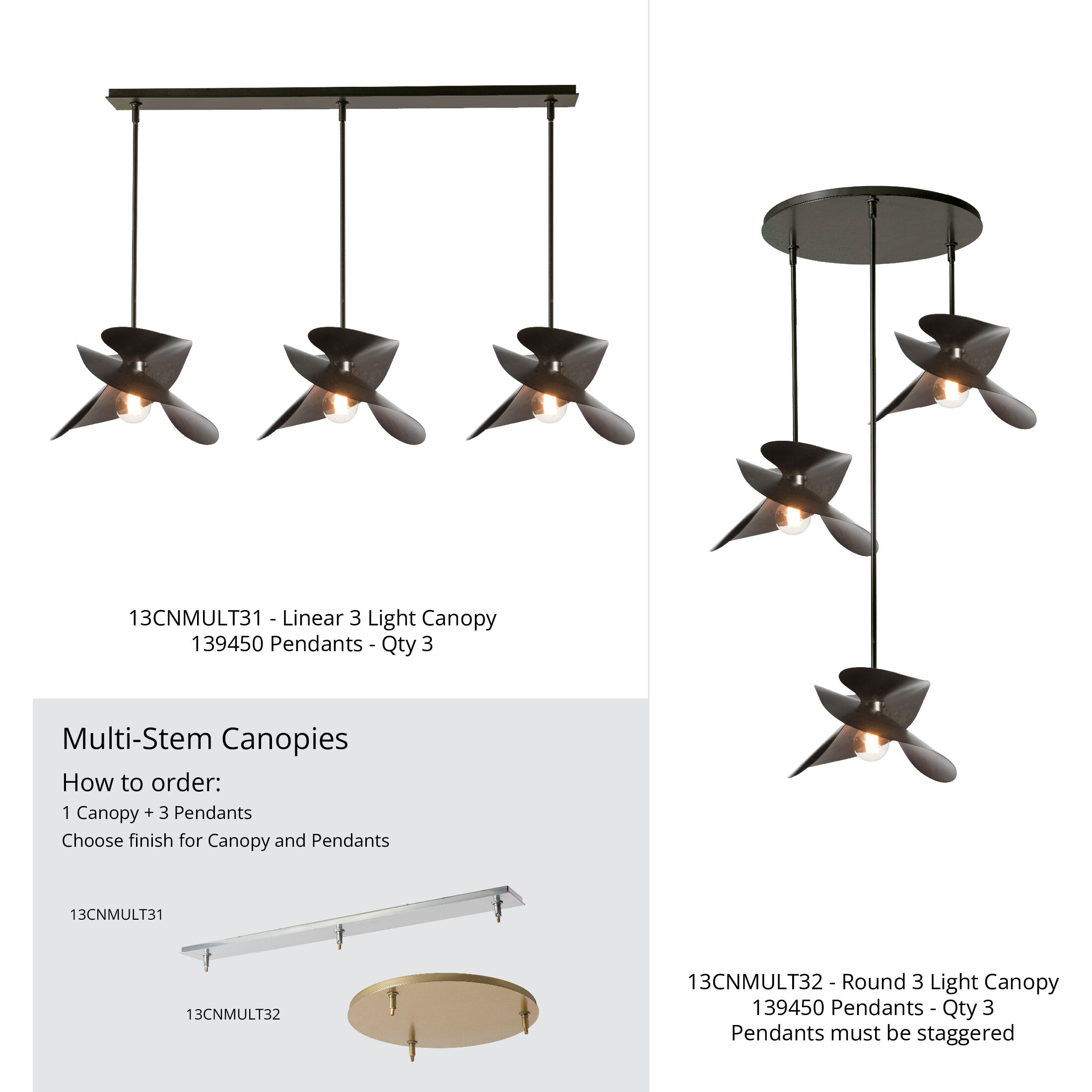 Hibiscus 1 Light 15.4 inch Modern Brass Mini Pendant Ceiling Light, Small