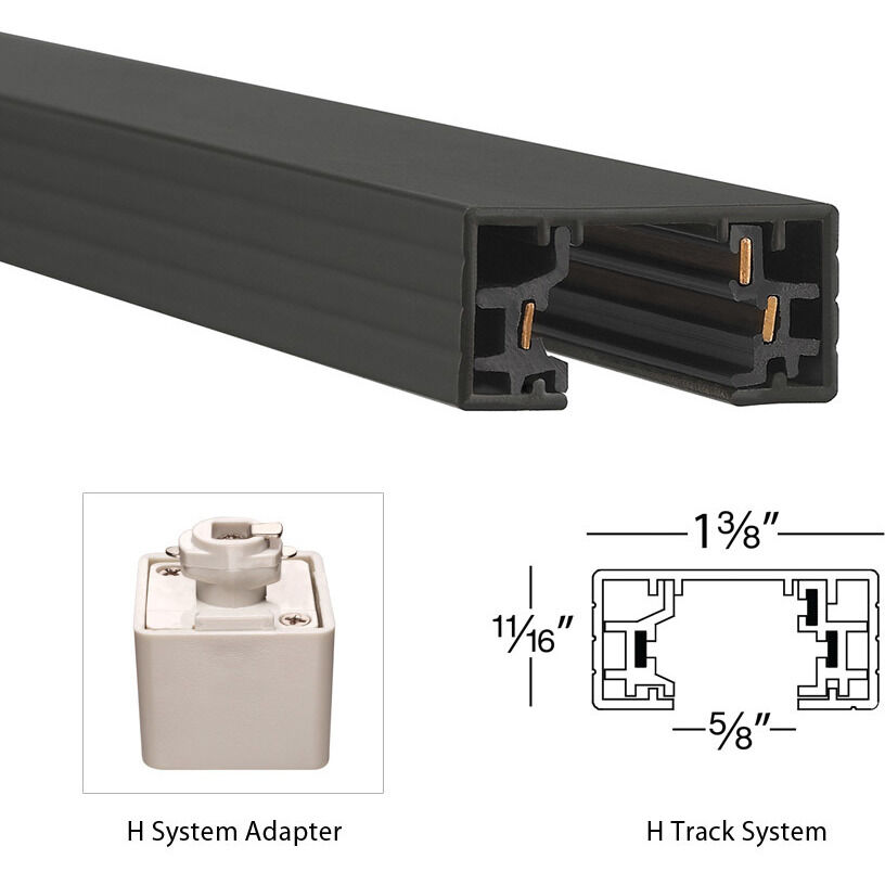 H Track 120 Black Track Component Ceiling Light, WAC Limited