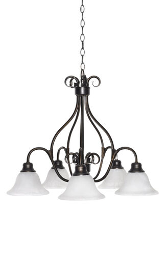 Pacific 5 Light 26.75 inch Kentucky Bronze Down Light Chandelier Ceiling Light