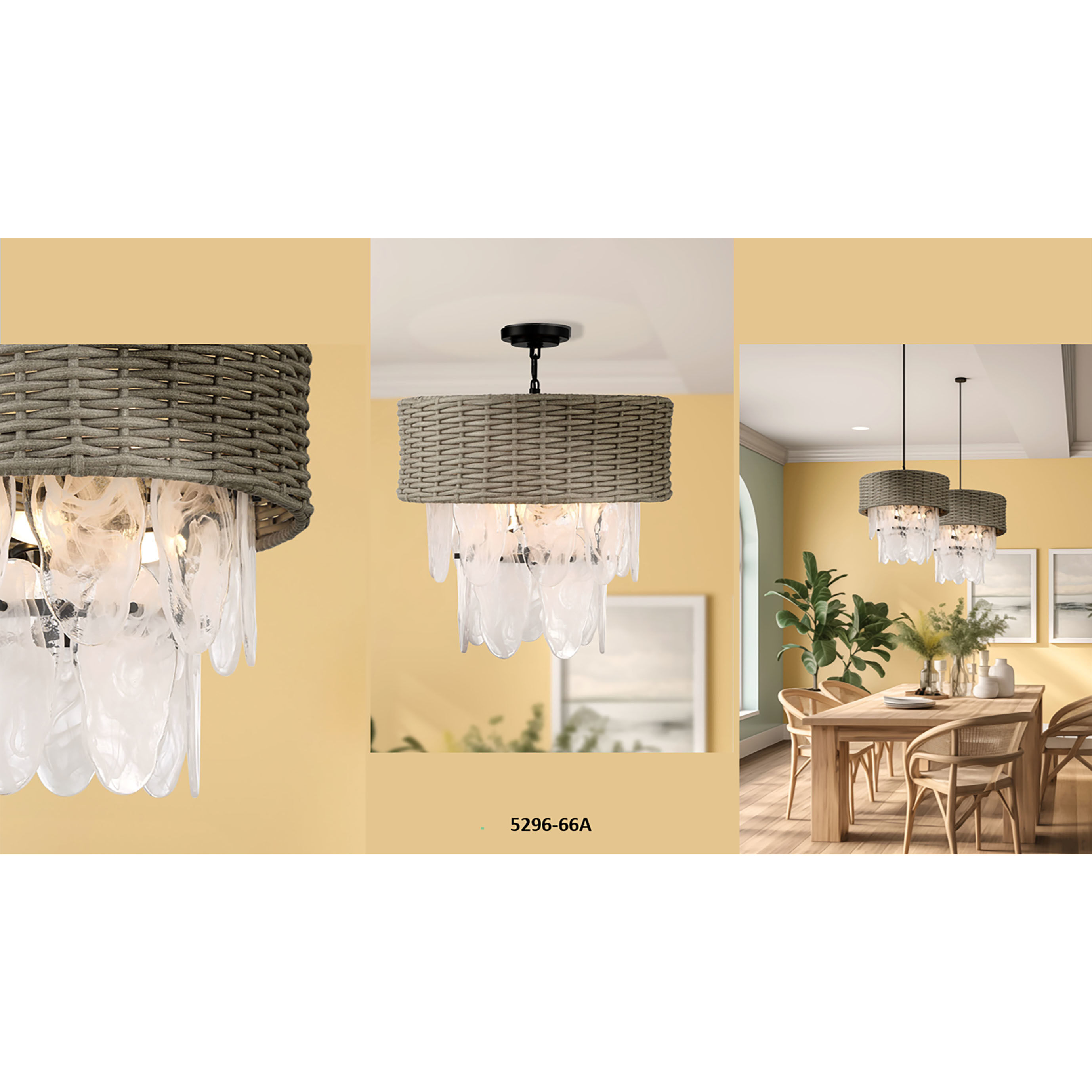 Breakers Isle 6 Light 20 inch Coal Semi Flush Ceiling Light