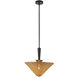 Alora Mood Bridgette 1 Light 16.38 inch Matte Black Pendant Ceiling Light in Matte Black and Rattan, Rattan Shade
