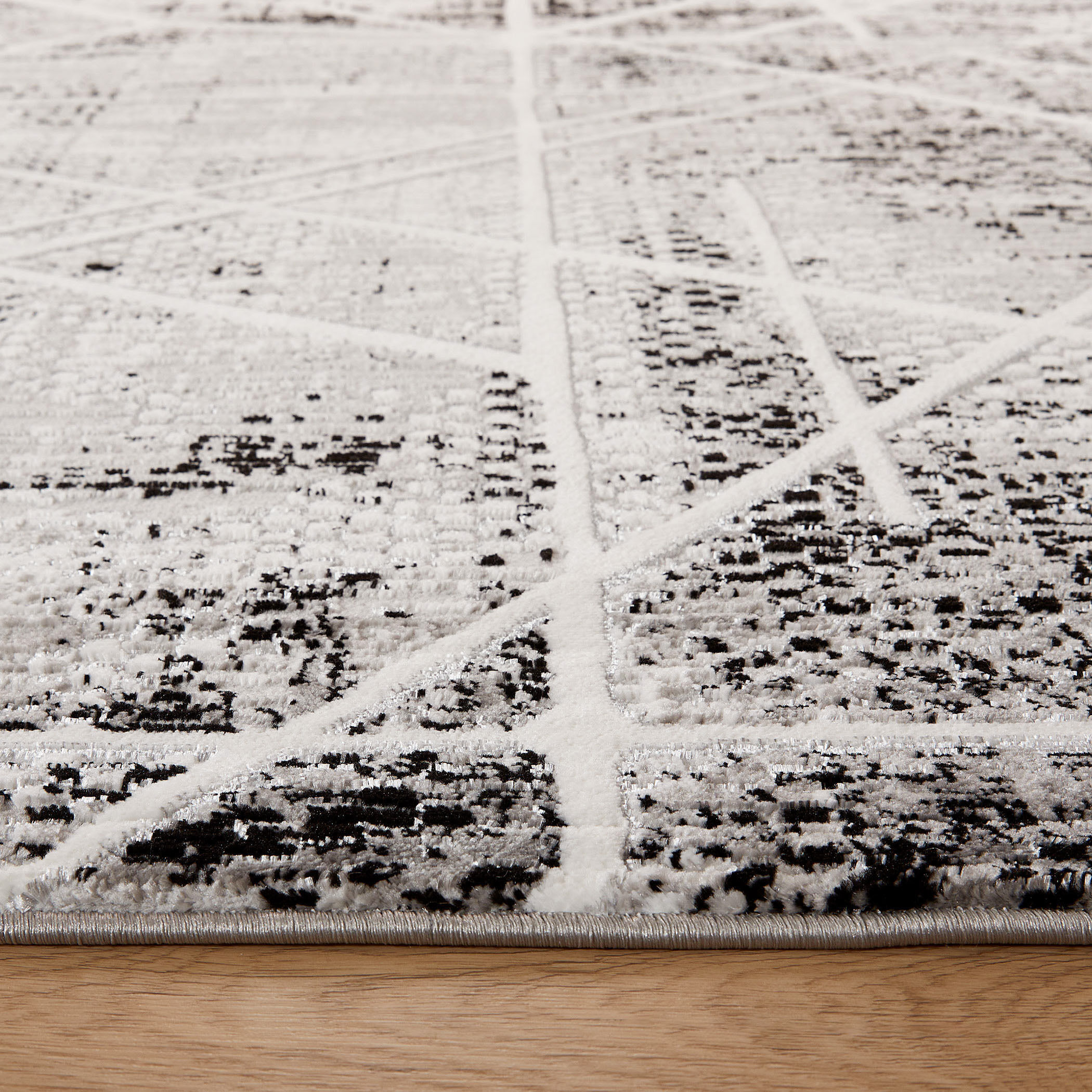 Sesia 158 X 118 inch Black/White Rug in 10 x 13