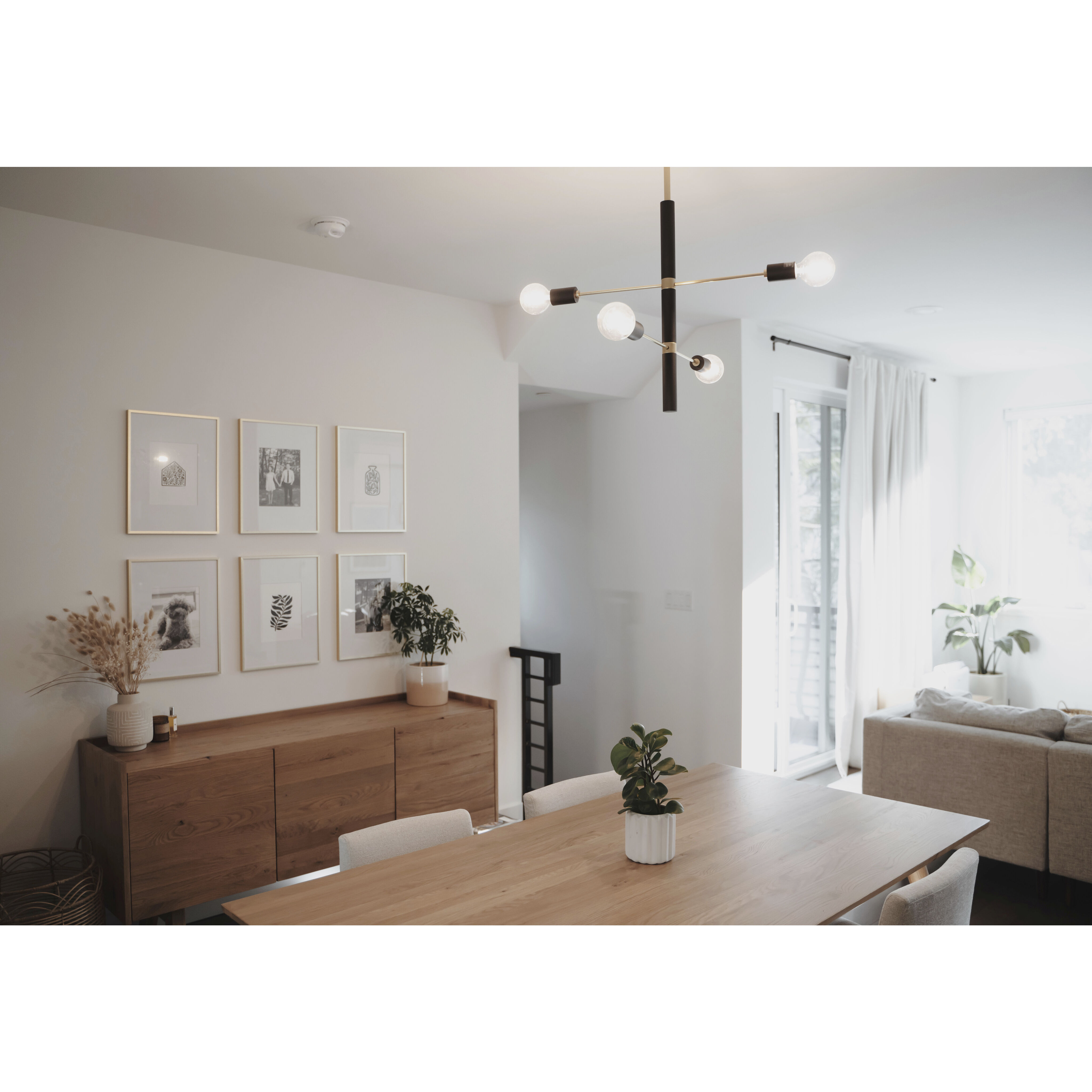 Astrid 4 Light 24 inch Aged Brass Chandelier Ceiling Light in Aged Brass and Black