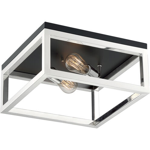 Cakewalk 2 Light 14 inch Polished Nickel Flush Mount Fixture Ceiling Light