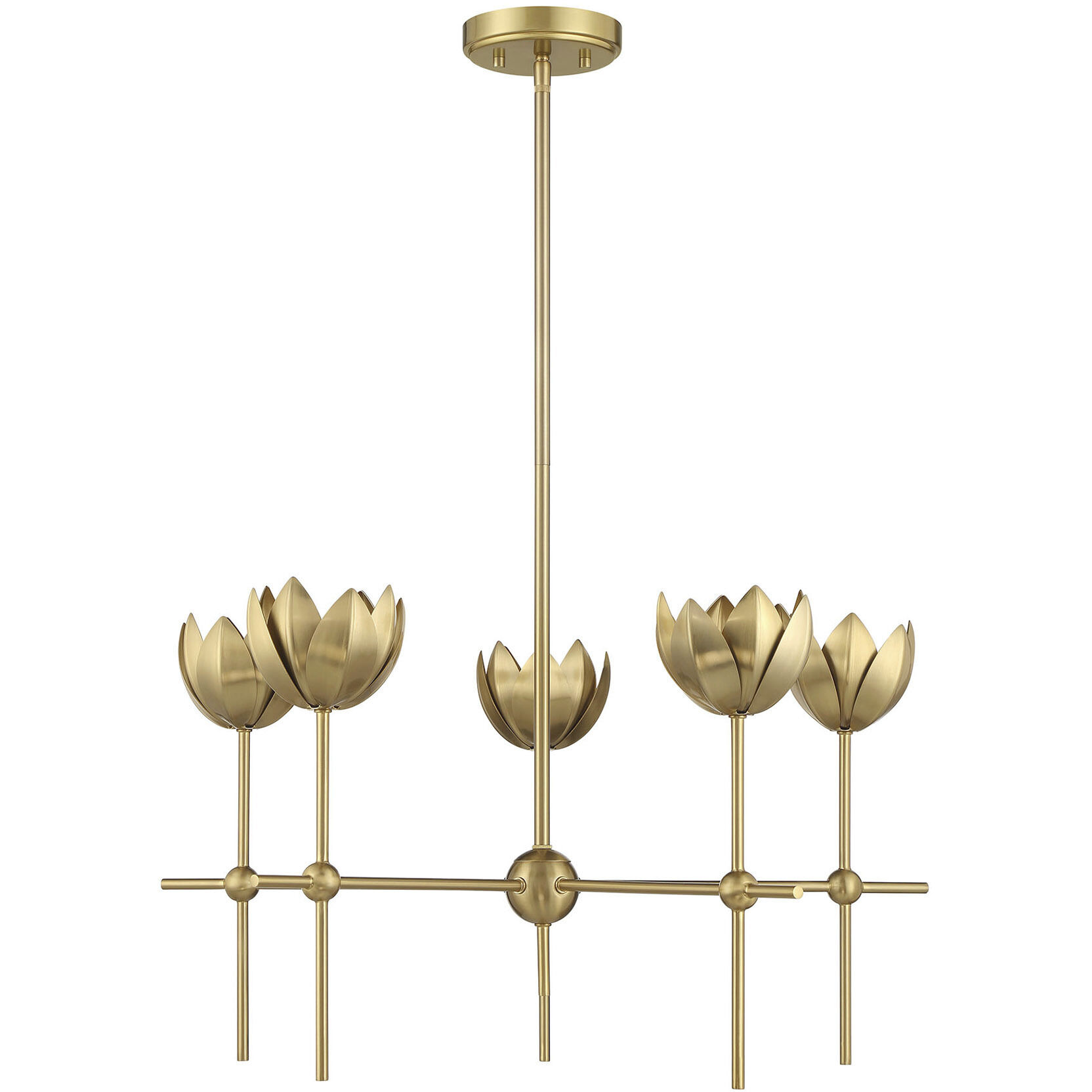 Bohemian LED 26 inch Natural Brass Chandelier Ceiling Light