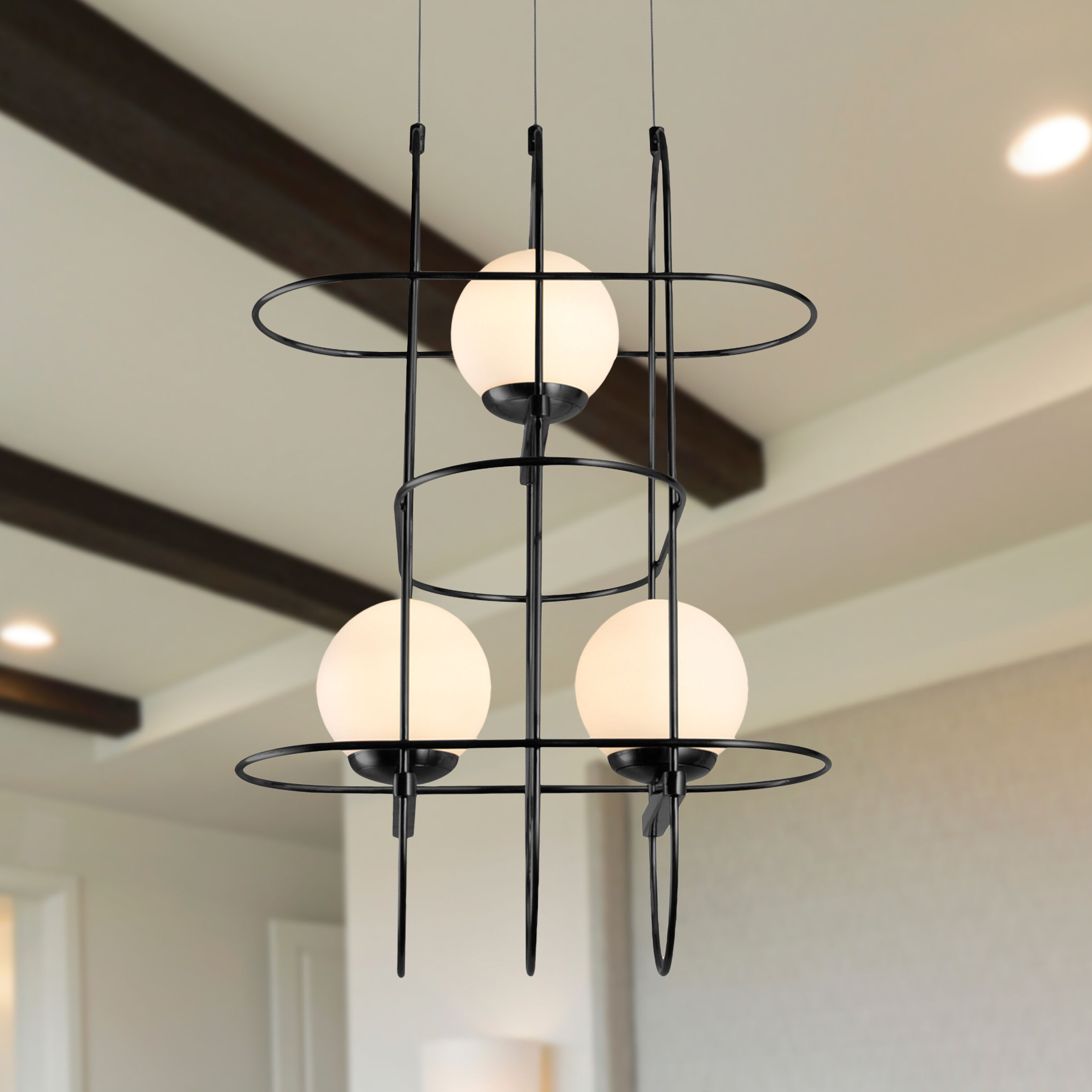 Artisan Collection/ LYRA Series 16 inch Black Chandelier Ceiling Light