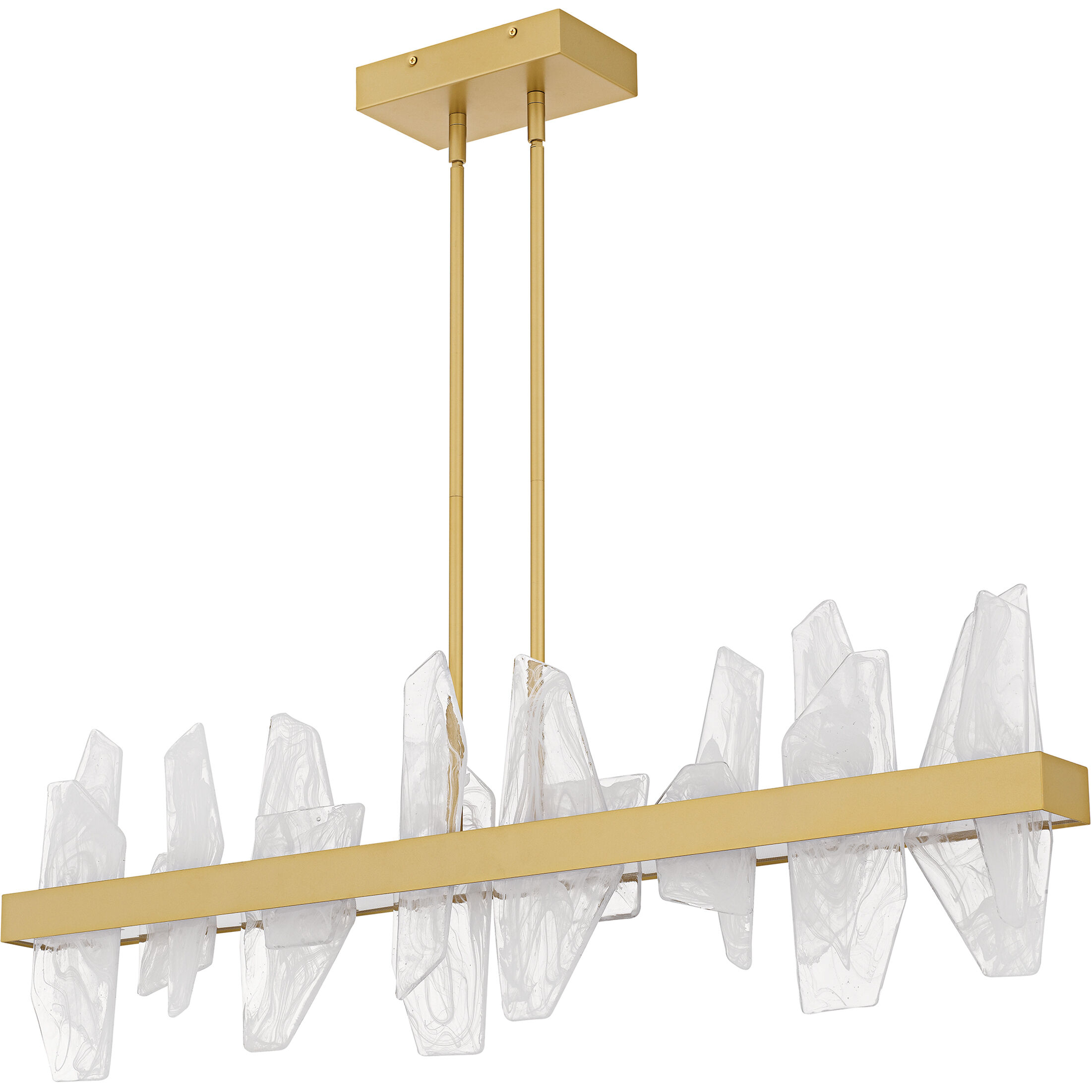 Aurelia LED 42 inch Soft Gold Linear Chandelier Ceiling Light, Medium