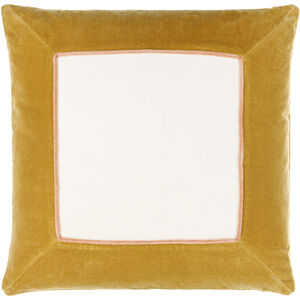 Squared 18 X 18 inch Off-White/Copper/Salmon Accent Pillow