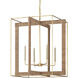 Purebred 4 Light 32.25 inch Contemporary Gold Leaf/Natural Chandelier Ceiling Light, Large