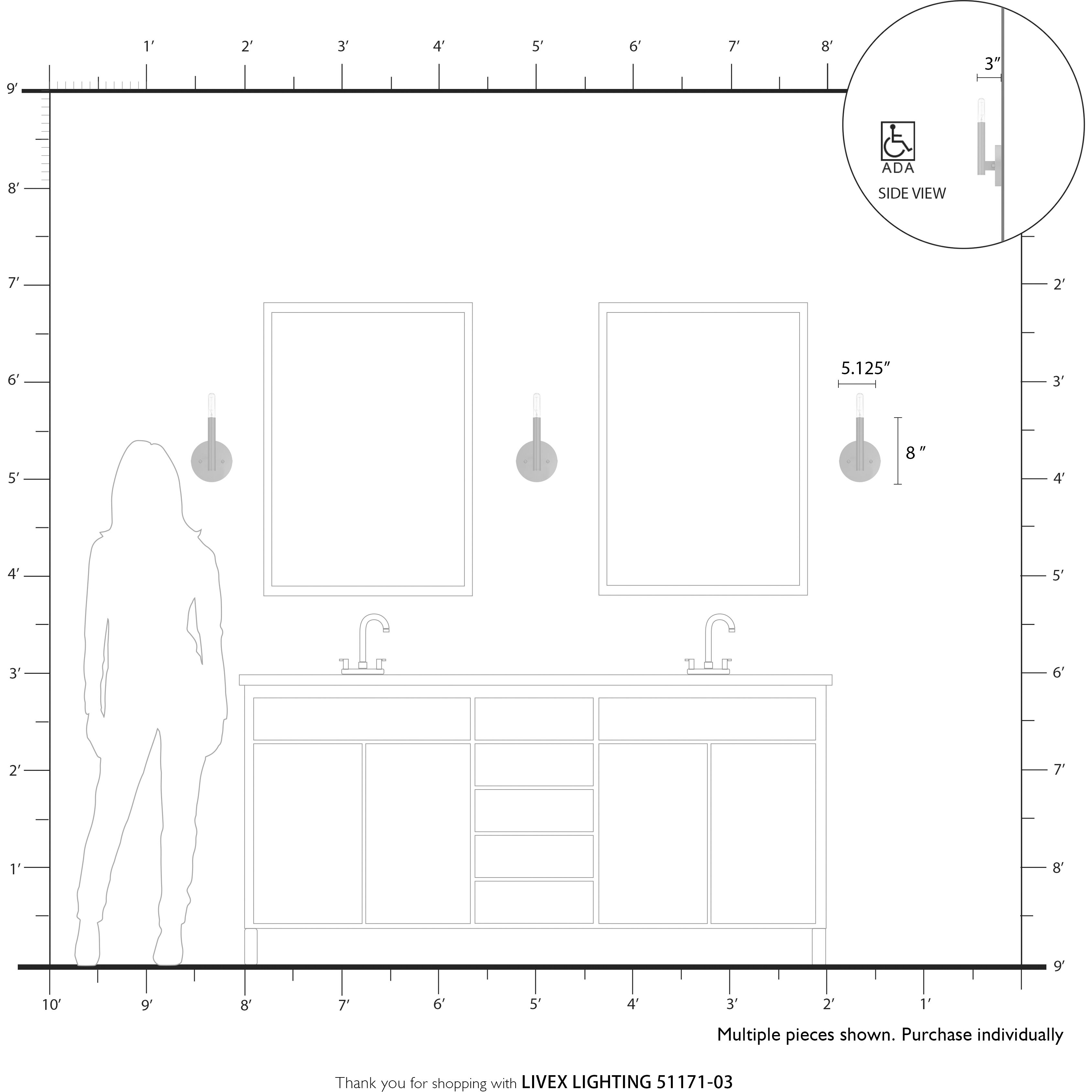 Copenhagen 1 Light 5.13 inch White ADA Wall Sconce Wall Light, Single