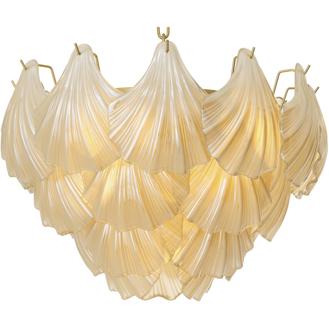 Ibiza 10 Light 23.62 inch Champagne-Coloured Glass Chandelier Ceiling Light