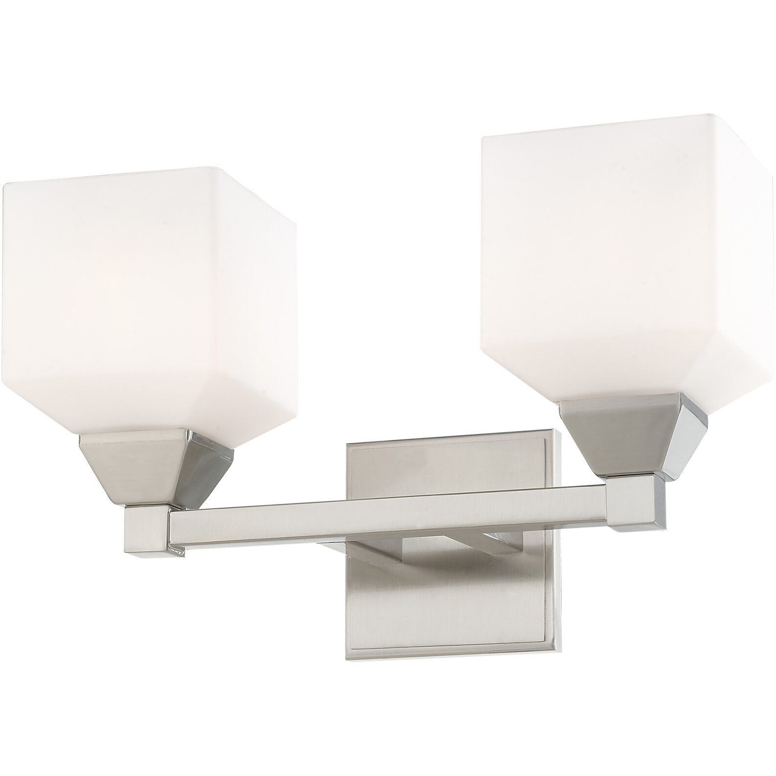 Aragon 2 Light 15 inch Brushed Nickel Bath Vanity Wall Light