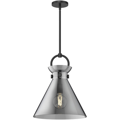 Alora Mood Emerson 1 Light 14 inch Matte Black Pendant Ceiling Light in Smoke Glass