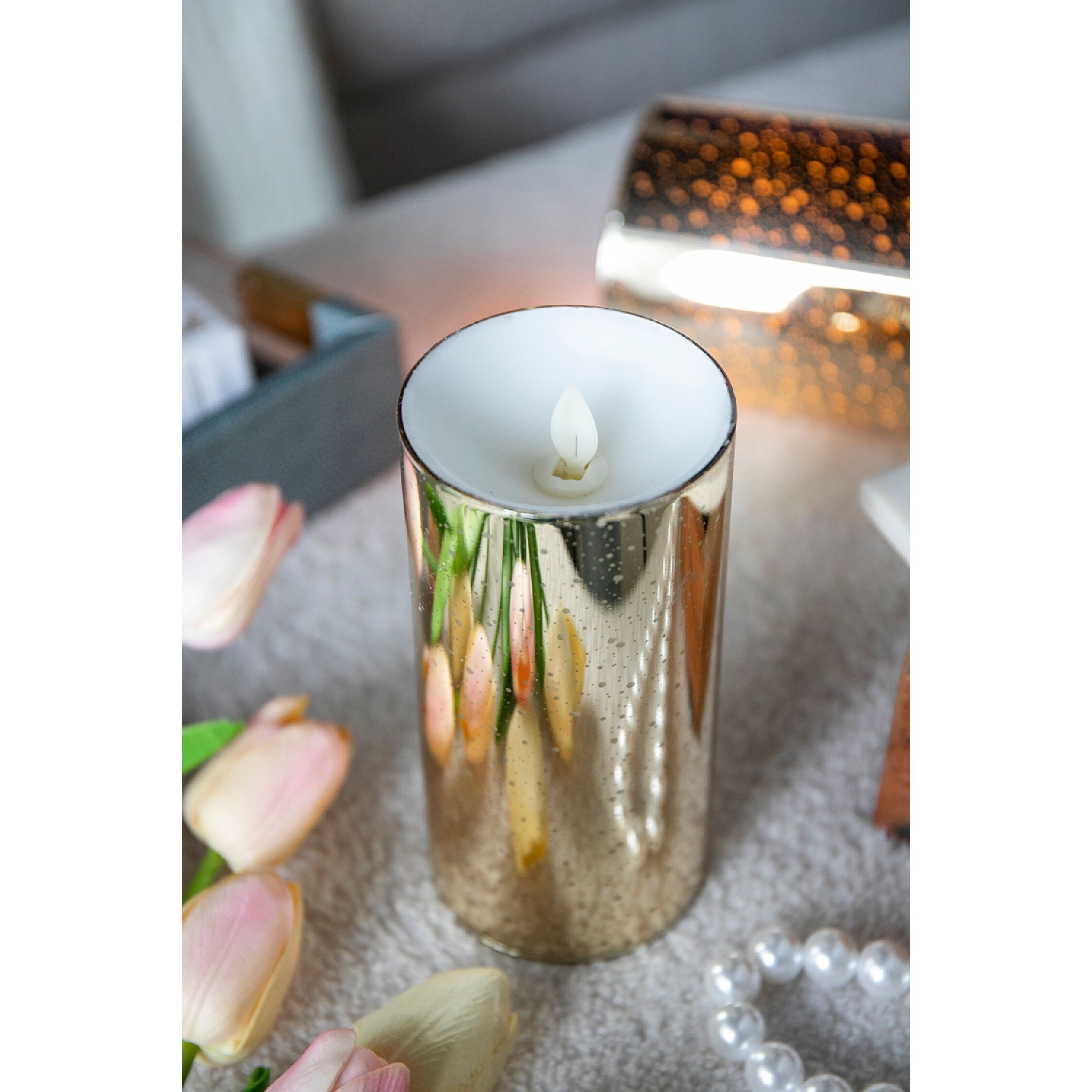 Speckled 6 X 3 inch LED Candle