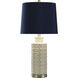 Signature 26.75 inch 60 watt Cream and Blue Table Lamp Portable Light