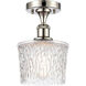 Ballston Niagra 1 Light 7 inch Polished Nickel Semi-Flush Mount Ceiling Light, Ballston