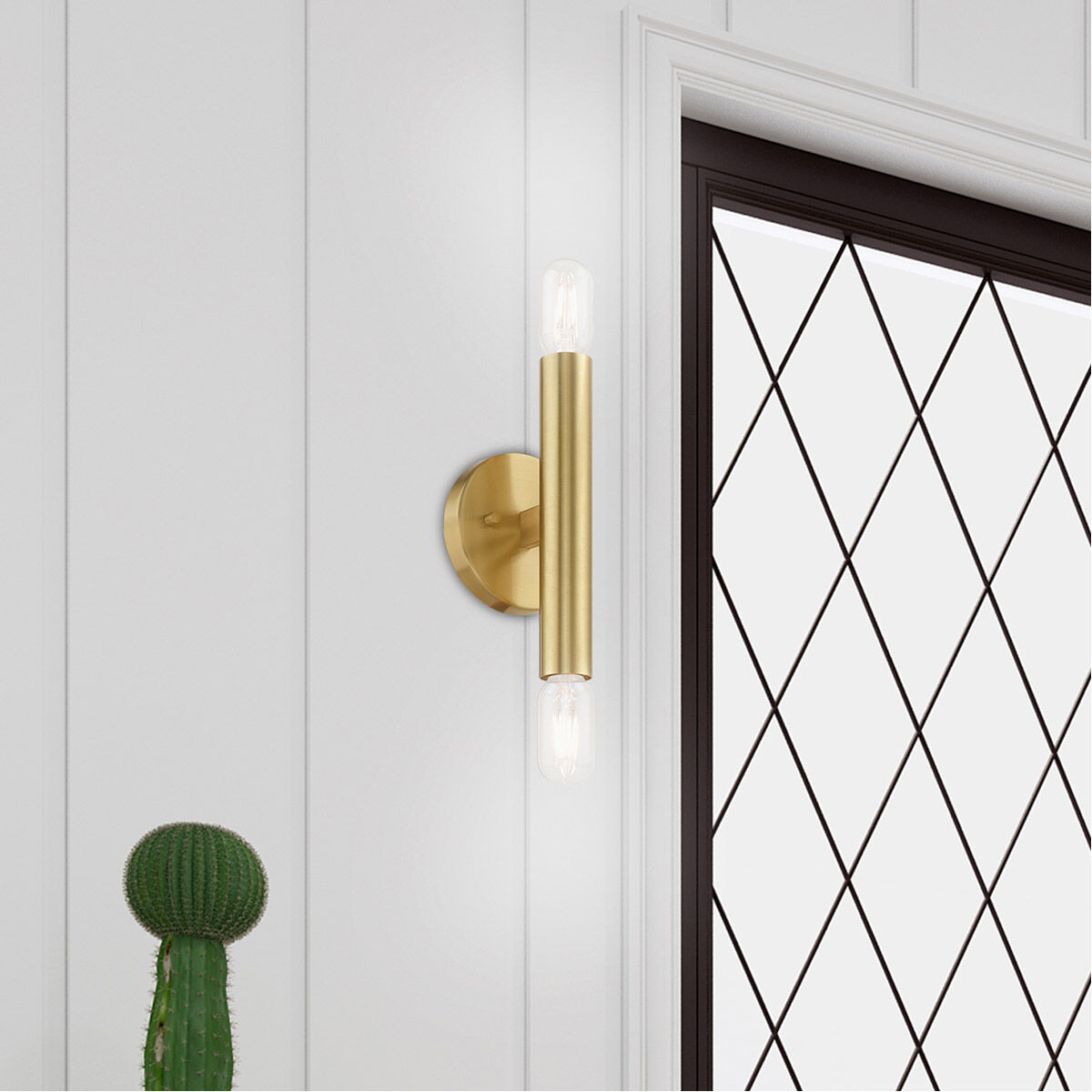 Copenhagen 2 Light 5 inch Satin Brass ADA ADA Wall Sconce Wall Light