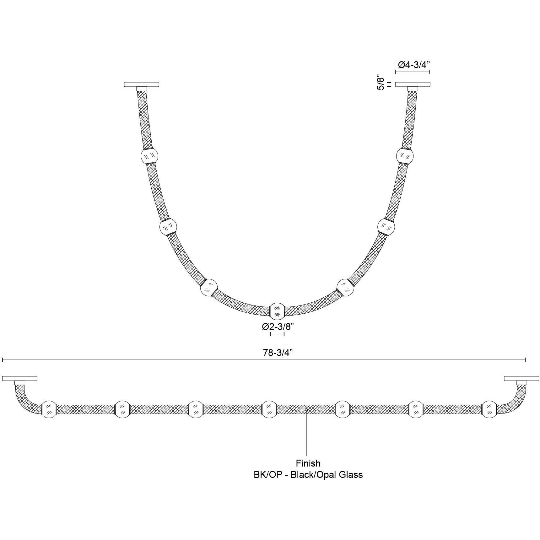 Corda LED 2.38 inch Black Pendant Ceiling Light