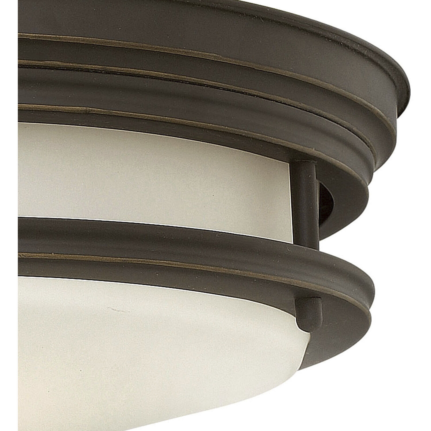 Hadley 2 Light 12 inch Oil Rubbed Bronze Indoor Flush Mount Ceiling Light in White
