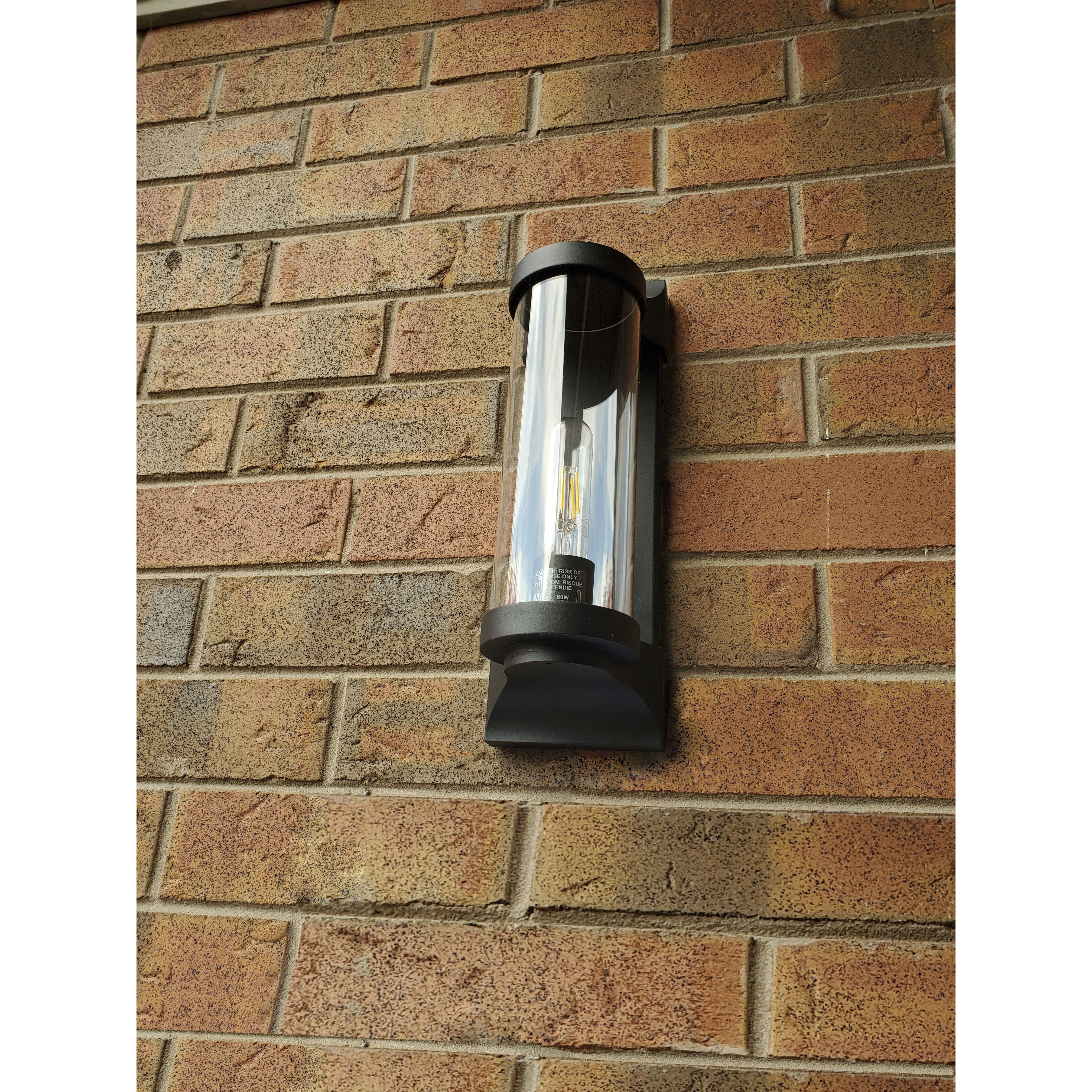 Pearson Outdoor Wall Mount Lantern in Textured Black, Non-LED