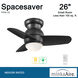 Spacesaver 26 inch Coal Indoor Ceiling Fan