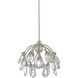 Crystal Bud 1 Light 6 inch Painted Silver/Contemporary Silver Leaf Multi-Drop Pendant Ceiling Light