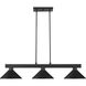 Cobalt 3 Light 46 inch Matte Black Billiard Ceiling Light in Matte Black Steel