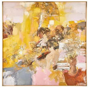 LM Zhou's Bright Reverie 47.5 X 47.5 inch Oils and Original Art