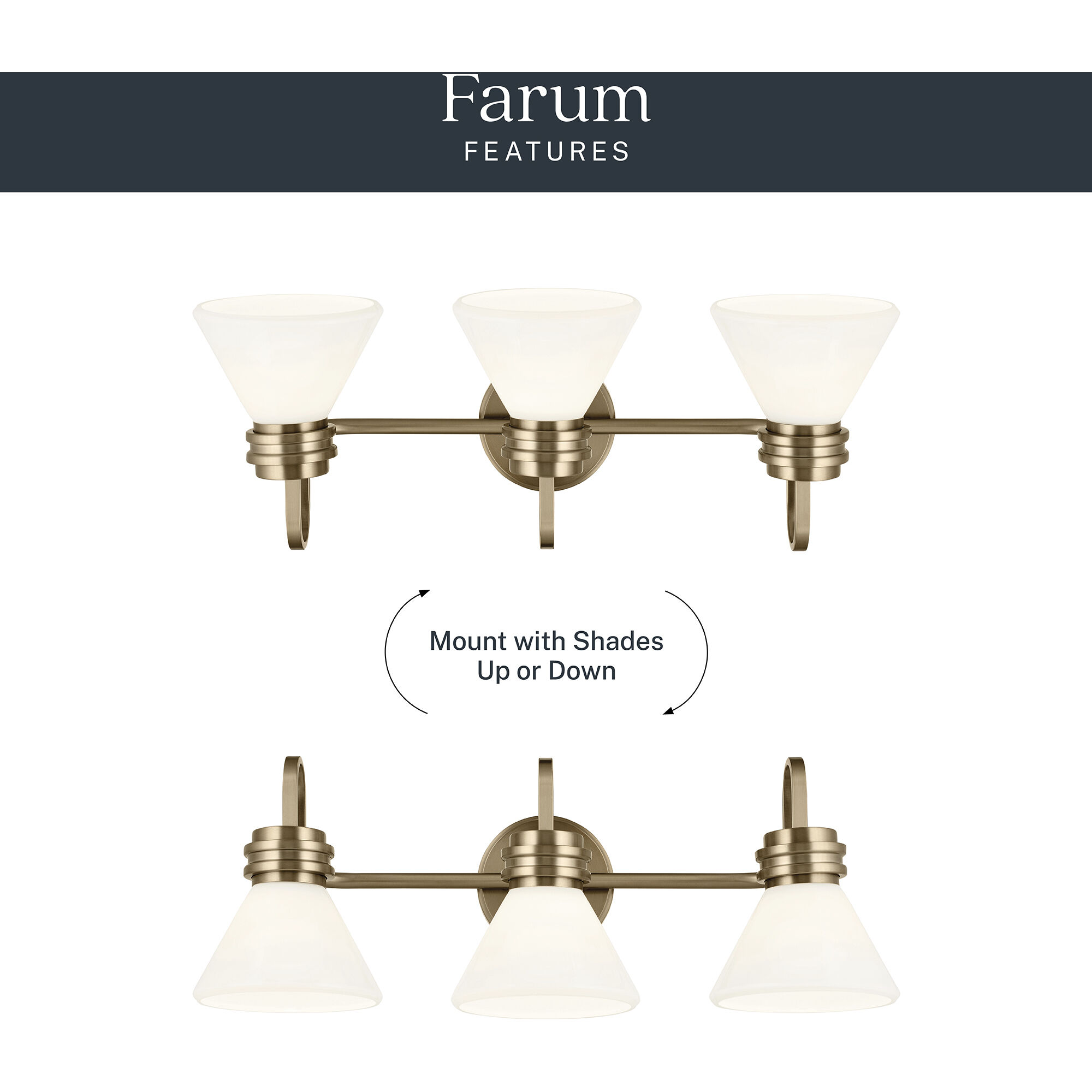 Farum LED 26 inch Champagne Bronze Bathroom Vanity Light Wall Light