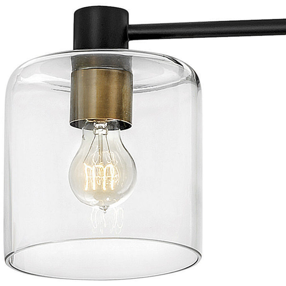 Axel 7 Light 58.75 inch Black with Heritage Brass Indoor Semi-Flush Mount Ceiling Light