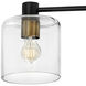Axel LED 59 inch Black with Heritage Brass Indoor Semi-Flush Mount Ceiling Light