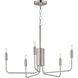 Abner 5 Light 24 inch Satin Nickel Chandelier Ceiling Light