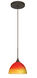 Brella 1 Light Bronze Pendant Ceiling Light in Solare Glass, Halogen