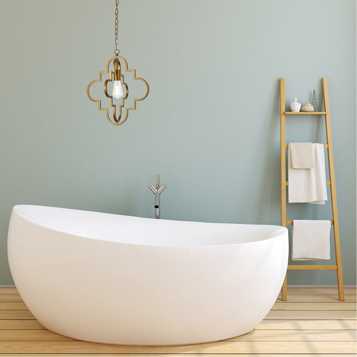 Sandara 1 Light 15 inch Brass Pendant Ceiling Light