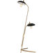Scarab 66 inch 60 watt Satin Brass with Matte Black Floor Lamp Portable Light