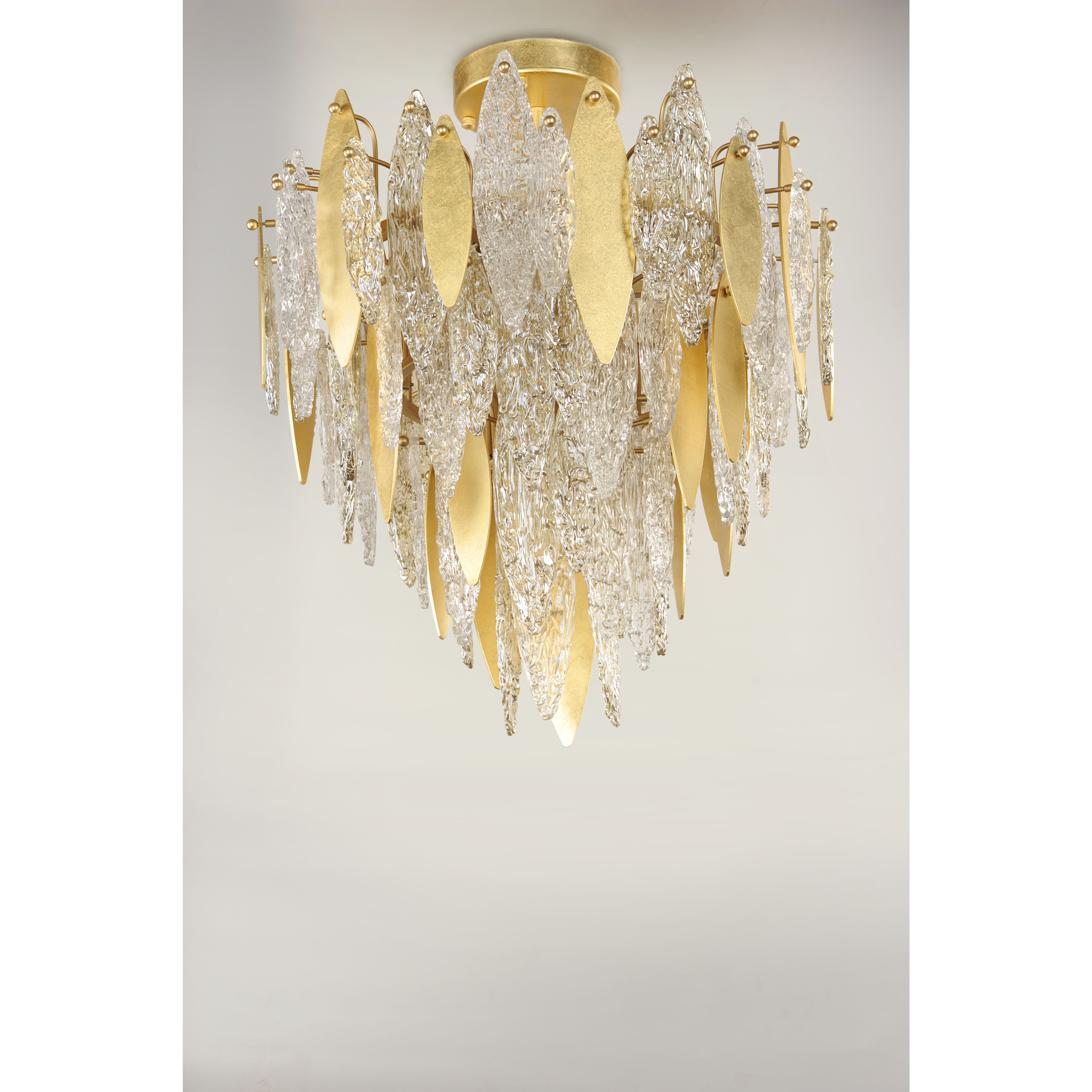 Majestic 10 Light 24 inch Gold Leaf Flush Mount Ceiling Light