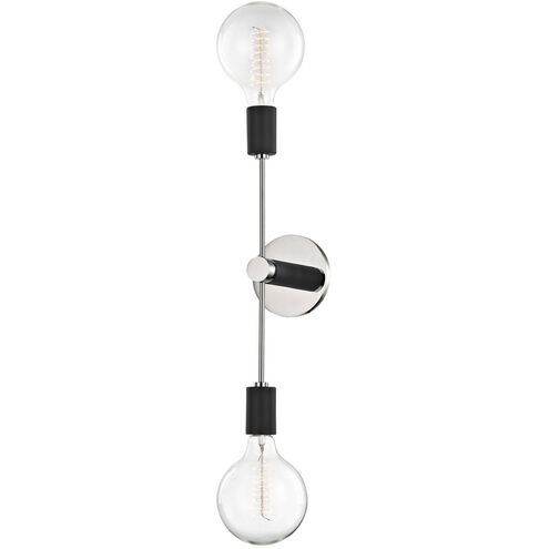 Astrid 2 Light 5 inch Polished Nickel Wall Sconce Wall Light