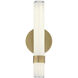 Madison LED 2.38 inch Vintage Brass and Glossy Opal Bath Vanity Light Wall Light