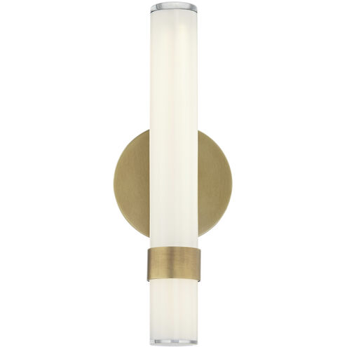 Madison LED 2.38 inch Vintage Brass and Glossy Opal Bath Vanity Light Wall Light