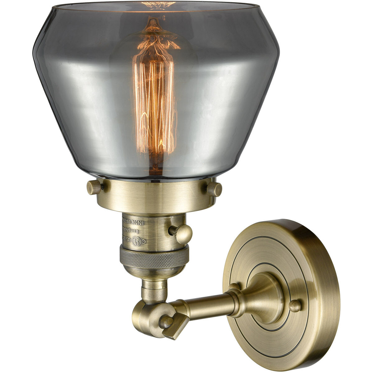 Franklin Restoration Fulton LED 7 inch Antique Brass Sconce Wall Light, Franklin Restoration