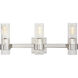 C&M by Chapman & Myers Geneva 3 Light 22.5 inch Polished Nickel Vanity Light Wall Light