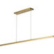 Vega LED 56 inch Brushed Gold Linear Pendant Ceiling Light